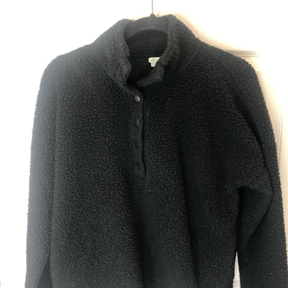 Aerie black soft king sleeve fleece like pullover sweater sweatshirt - Picture 4 of 10